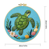 Sea Turtle Embroidery Kit – Coastal Ocean & Seashell Design