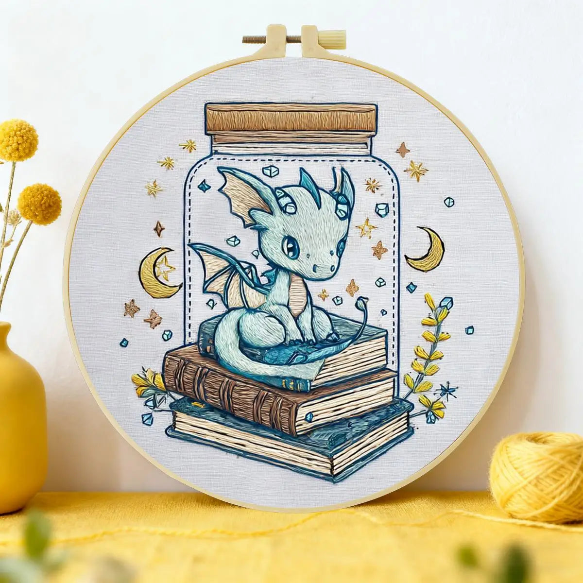 Baby Dragon Library Embroidery Kit