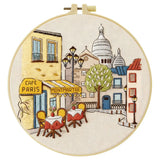 Montmartre Café Embroidery Kit – Paris Street DIY Hand Embroidery Hoop Art Set
