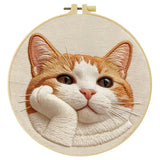 Dreamy Ginger Cat Embroidery Kit