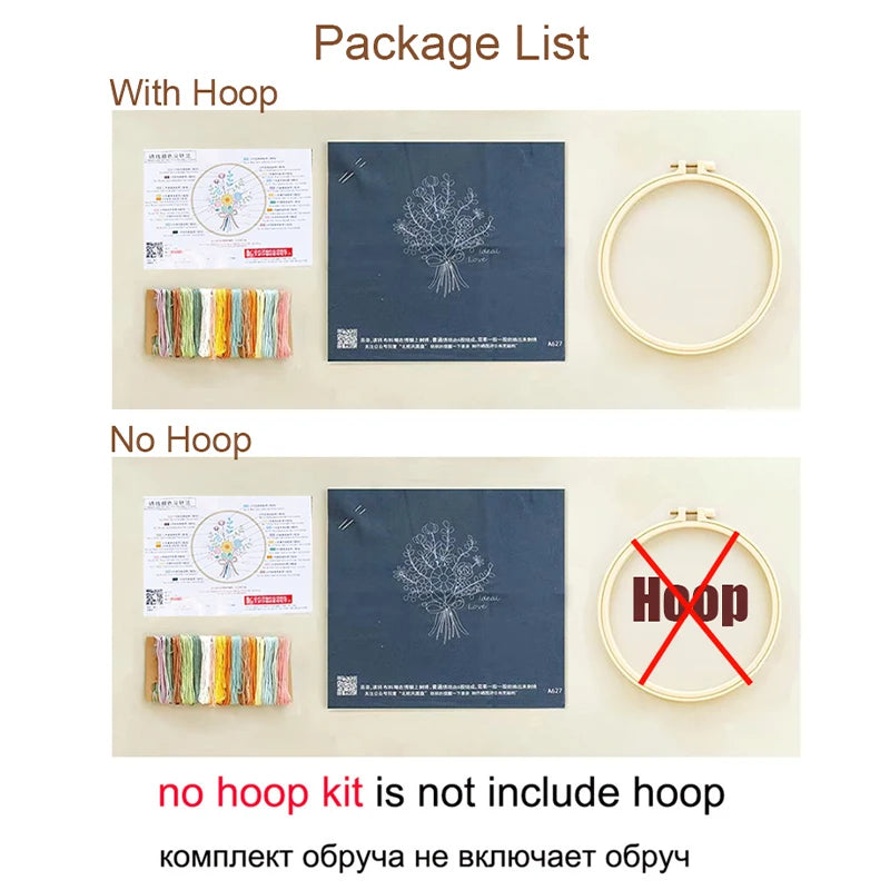 Cat & Floral Embroidery Kit