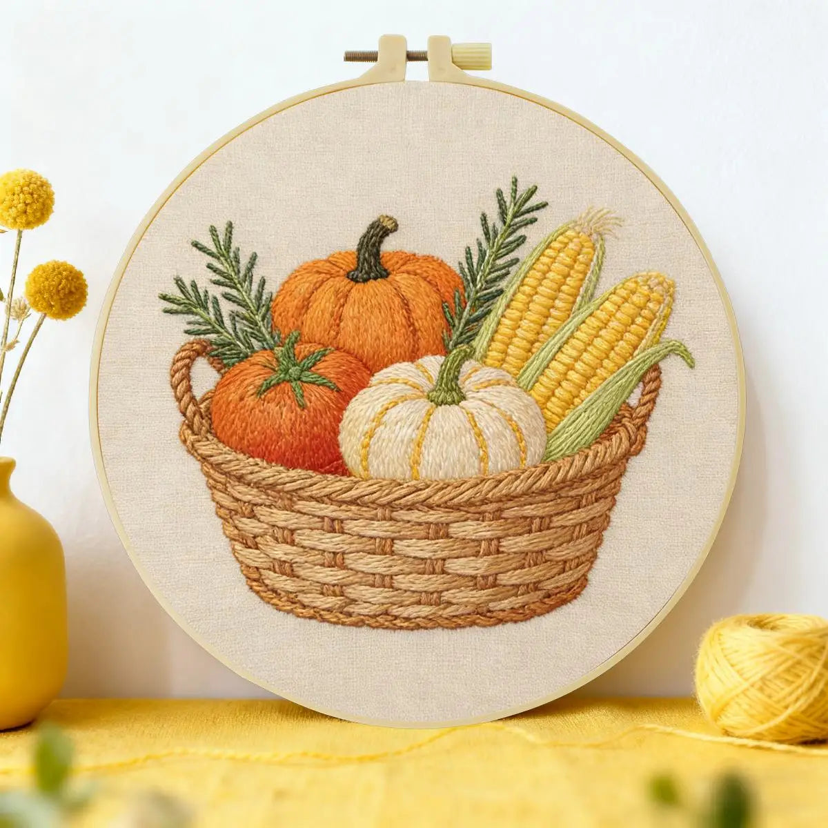 Autumn Harvest Basket Embroidery Kit