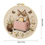 Toast-Loving Cat Embroidery Kit