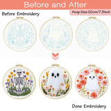 Floral Ghosts & Skeleton Embroidery Kit – 3 Designs