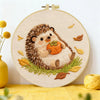 Cute Autumn Hedgehog & Pumpkin Embroidery Kit