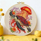 Sea Turtle & Jellyfish Embroidery Kit