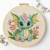 Baby Dragon Embroidery Kit 🐉🌸