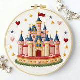 Fairytale Princess Castle Embroidery Kit – Magical Kingdom DIY Hand Embroidery Hoop Art Set