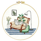 Cozy Cat Armchair Embroidery Kit