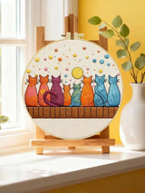 Moonlit Cat Gathering Embroidery Kit 🐈🌙✨